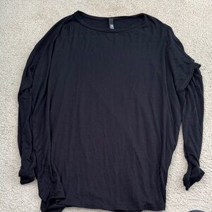Black Long Sleeve loose oversized fit cape Top